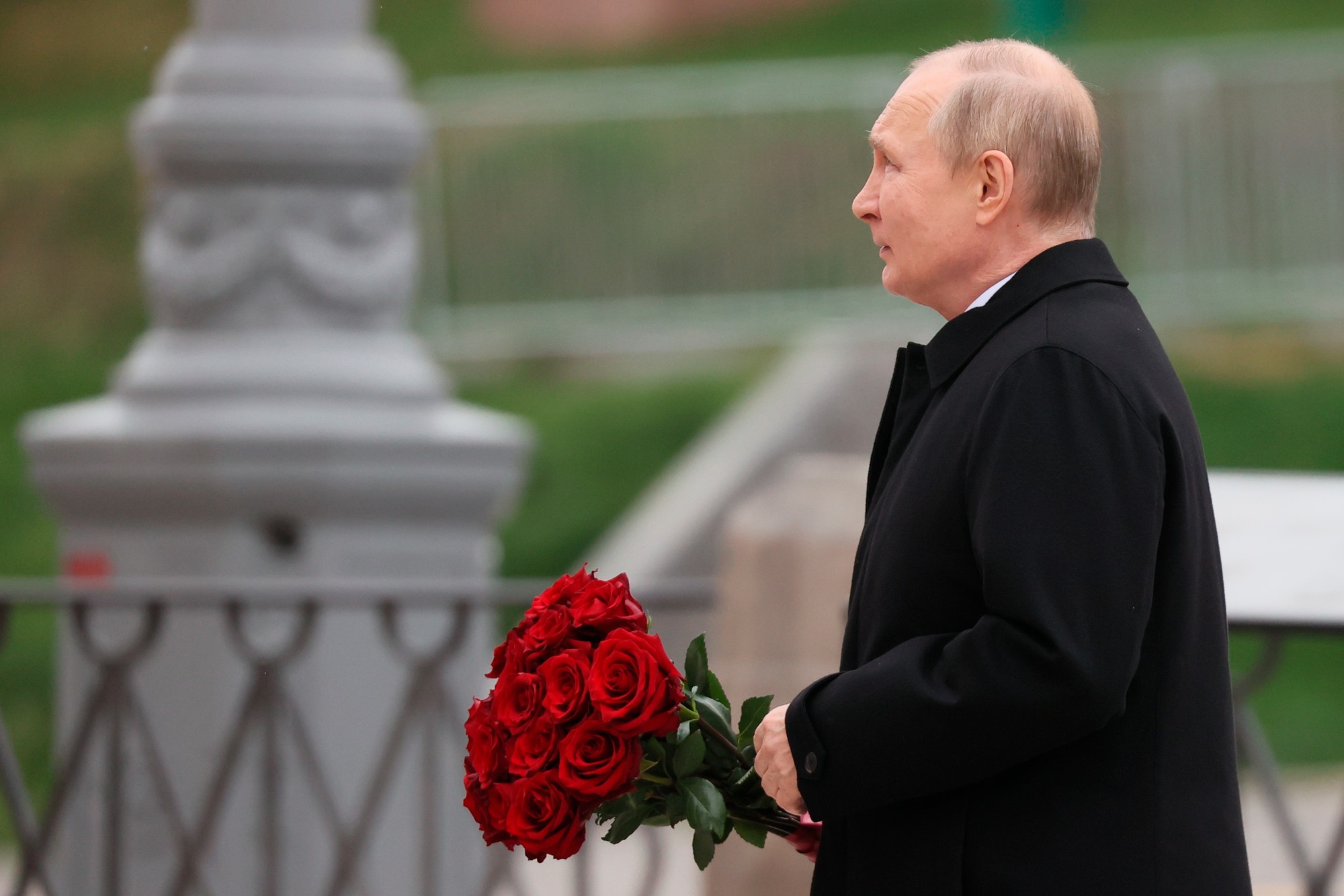 Ruský prezident Vladimir Putin počas Dňa národnej jednoty na Červenom námestí v Moskve.