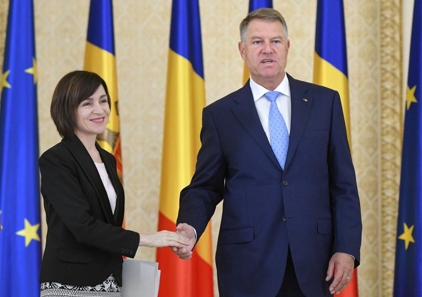 Prezydent Mołdawii Maia Sandu oraz prezydent Rumunii Klaus Iohannis