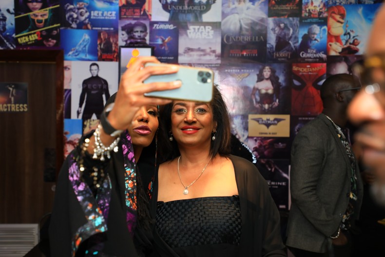 Nairobi Woman Rep Hon. Esther Passaris and Spice FM's Olivia Otieno after the screening of The 355 on January 8, 2022