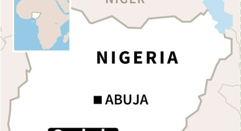 Map of Nigeria locating an armed attack on a church in Ozubulu