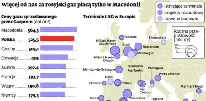 Więcej od nas za Rosyjski gaz płacą tylko w Macedonii.
