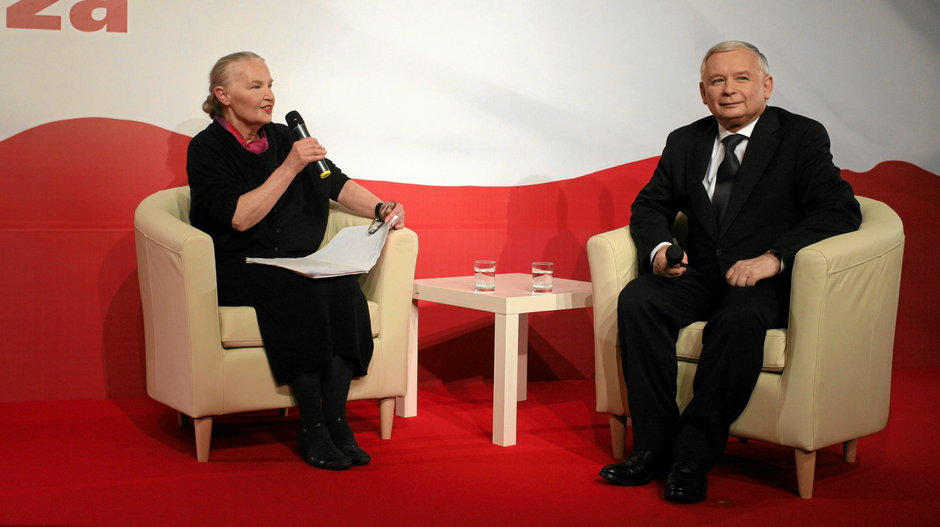 Jadwiga Staniszkis i Jarosław Kaczyński w 2010 r.