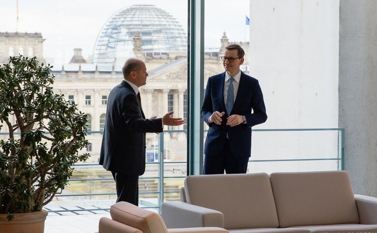 Olaf Scholz i Mateusz Morawiecki