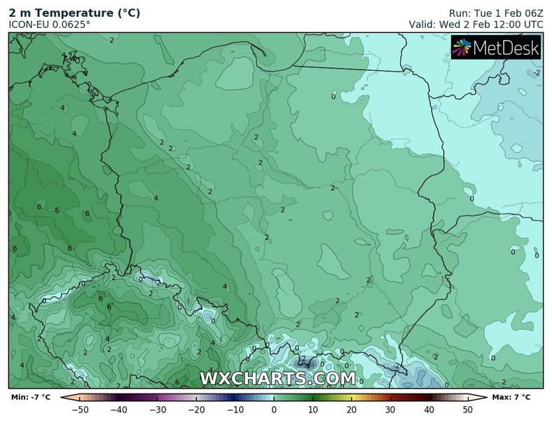 Temperatura w większości kraju będzie dodatnia