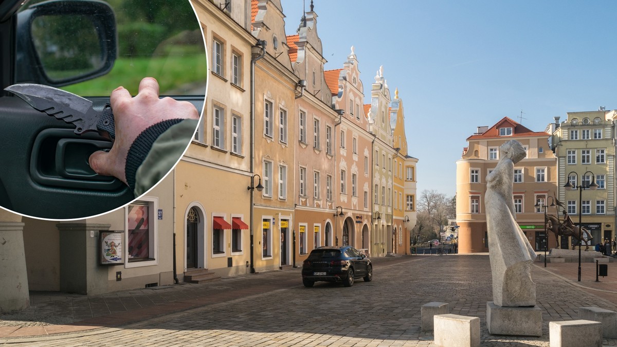 Groza w centrum Opola. Uwięził nastolatków w aucie i groził nożem. Uratował ich desperacki krok