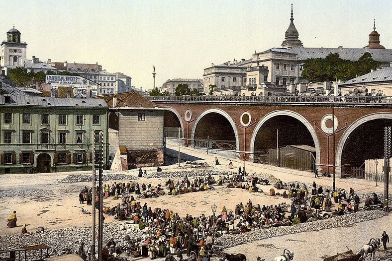 Rynek na Mariensztacie w 1900 roku, fot. Library of Congress/Wikimedia Commons