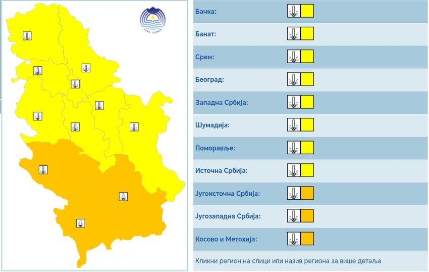 Prvi i drugi stepen upozorenja na ekstremno niske temperature