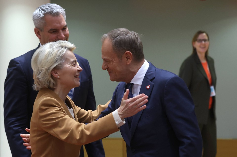 Premier Donald Tusk i przewodnicząca Komisji Europejskiej Ursula von der Leyen