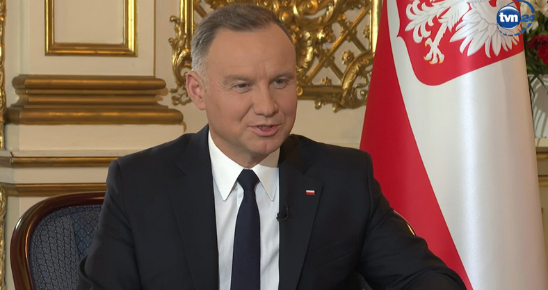 Andrzej Duda podczas wywiadu z Marcinem Wroną