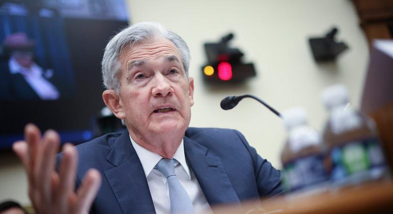 Jerome Powell, Chairman of the Board of Governors of the Federal Reserve System testifies before the House Committee on Financial Services June 23, 2022 in Washington, DC