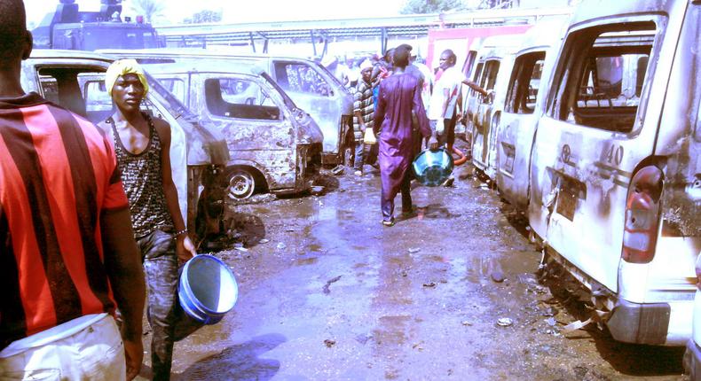 Scene of the Gombe motor park bomb blast