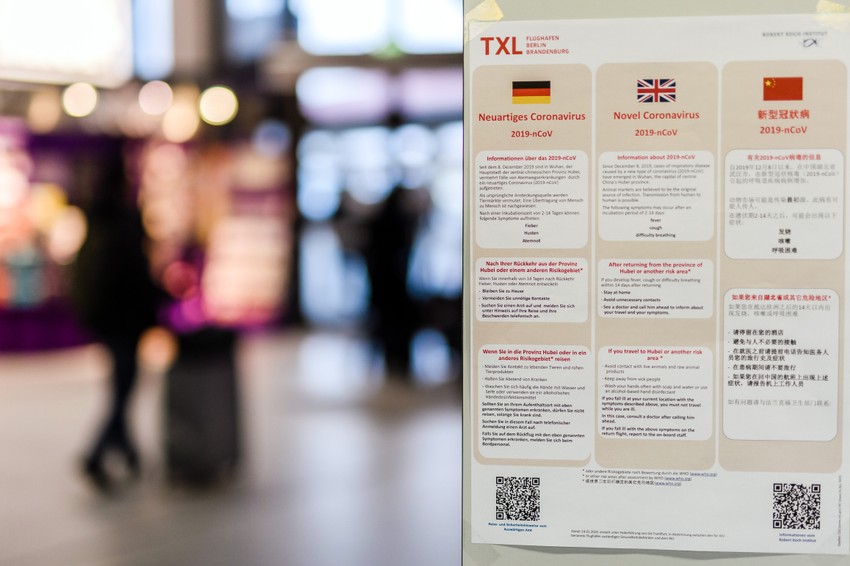 Zdravstvene instrukcije na aerodromu u Berlinu