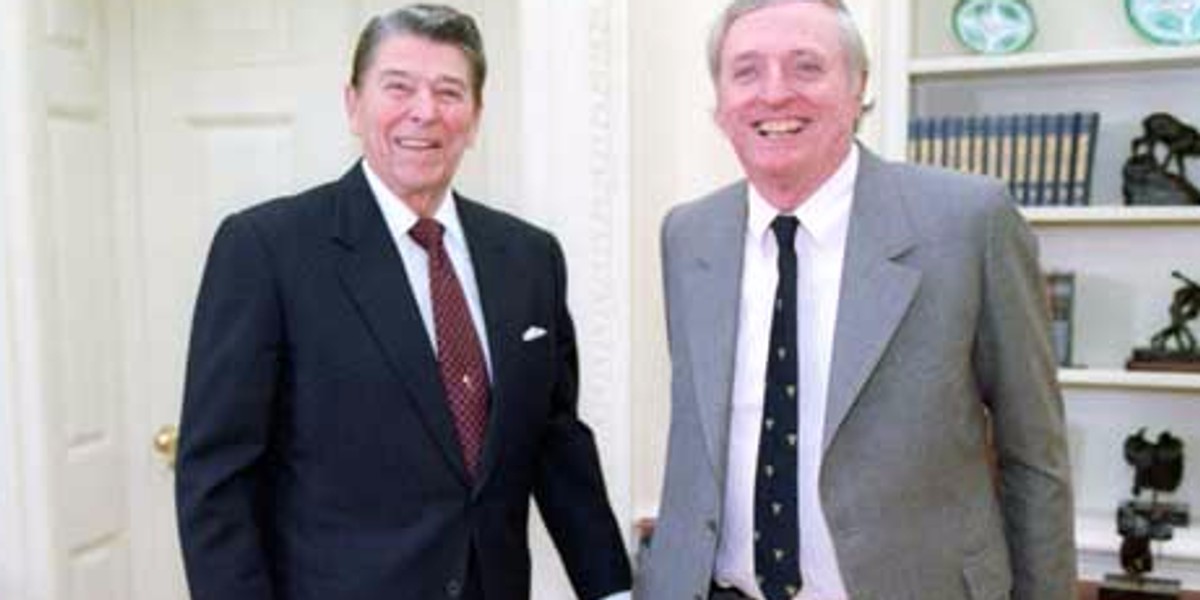 President Ronald Reagan with National Review founder William F. Buckley, Jr.