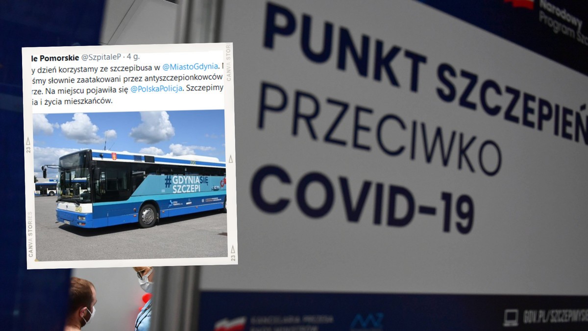 Gdynia: antyszczepionkowcy zaatakowali mobilny punkt szczepień