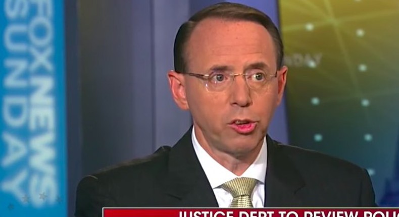 Deputy Attorney General Rod Rosenstein on Fox News Sunday.