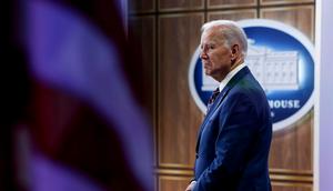 President Joe Biden listens during an event at the Eisenhower Executive Office Building at the White House on October 23, 2023.Anna Moneymaker