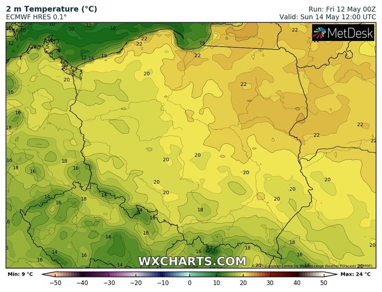 Do końca tygodnia będzie ciepło, w wielu regionach powyżej 20 st. C.