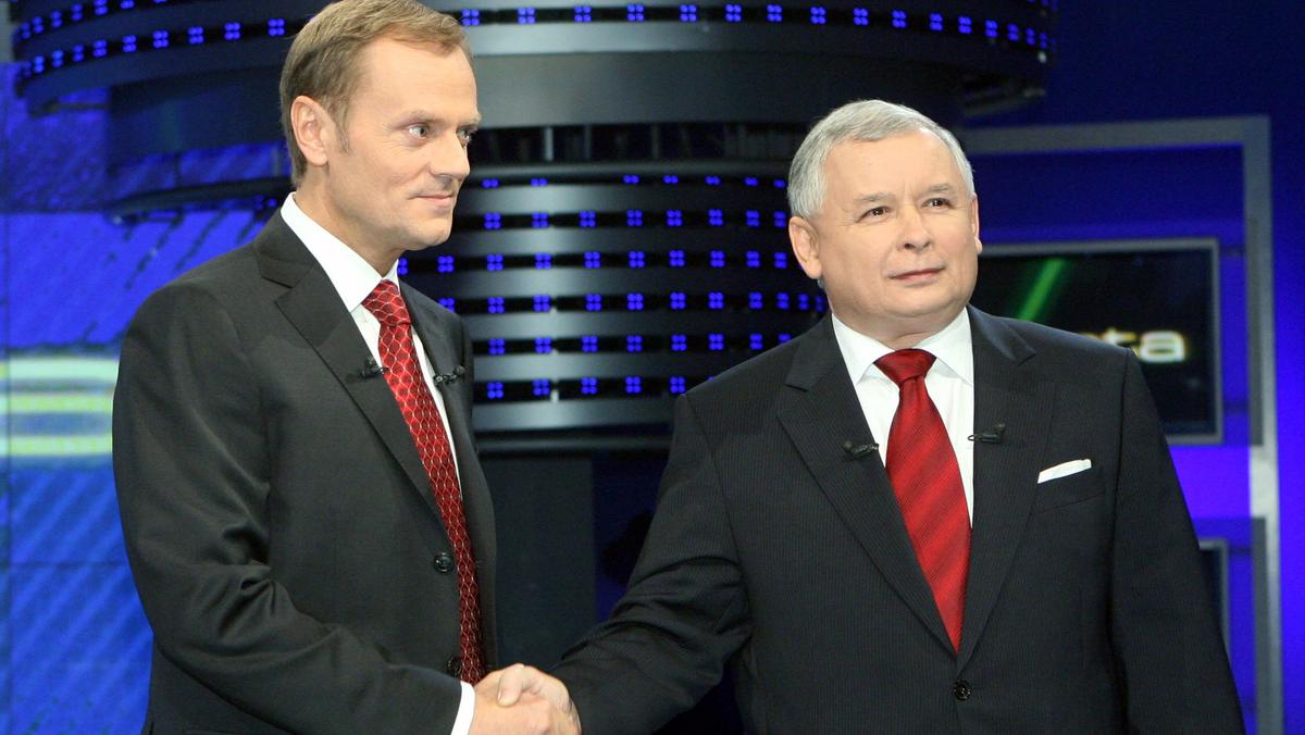 Donald Tusk Jarosław Kaczyński w 2007 r.