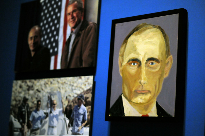Portret Władimira Putina na wystawie "The Art of Leadership: A President's Diplomacy" w Bibliotece i Muzeum prezydenta George'a W. Busha