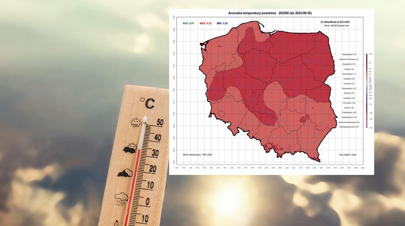 Tegoroczny wrzesień pod wieloma względami okazał się rekordowy (mapa: meteomodel.pl)