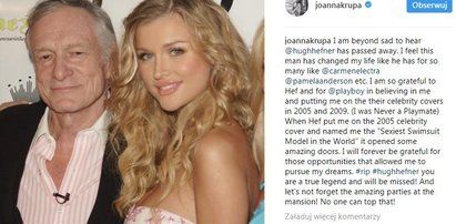 Joanna Krupa wspomina Hugh Hefnera. Co ich łączyło?