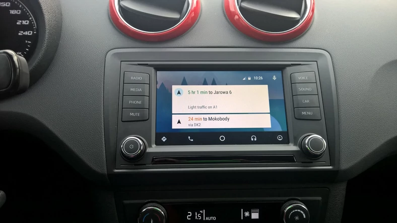 Android Auto - menu główne