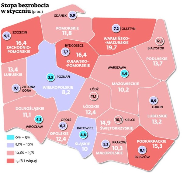 Stopa bezrobocia w styczniu