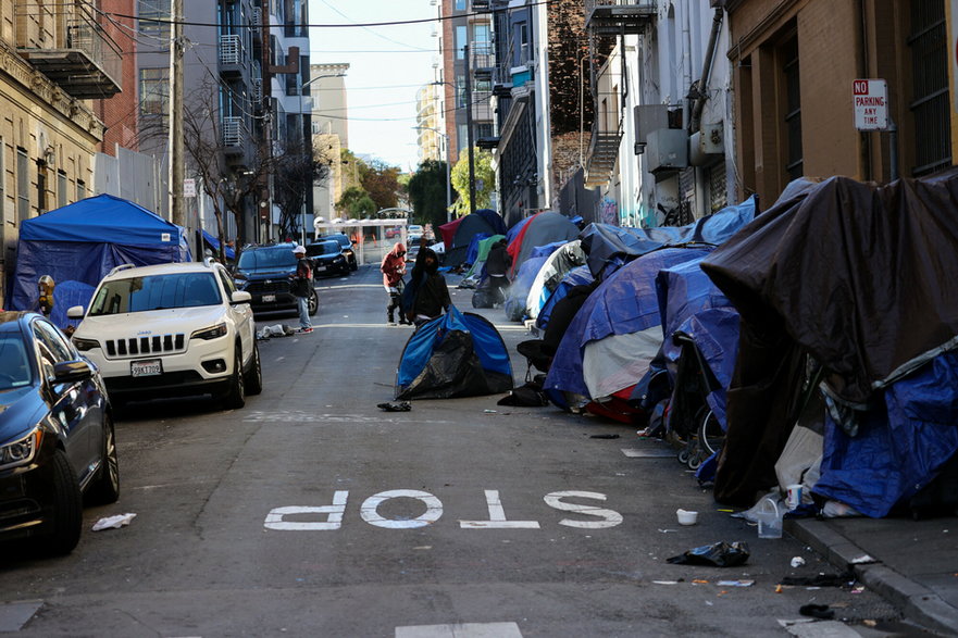 Namioty bezdomnych w San Francisco