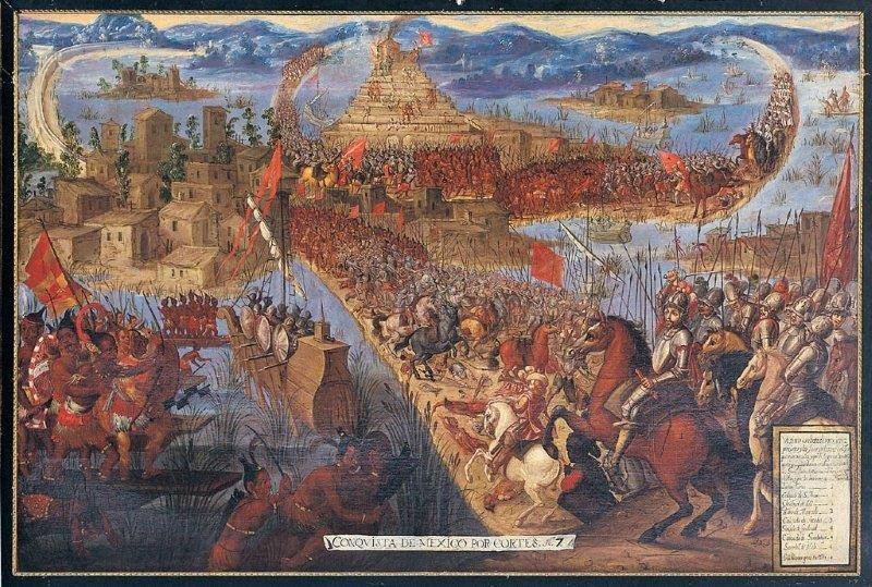 Podbój Tenochtitlán. Obraz nieznanego autorstwa