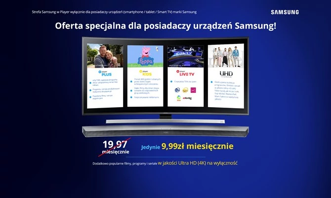 Player.pl dla użytkowników sprzętu Samsung ma specjalną ofertę