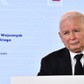 Prezes Prawa i Sprawiedliwości Jarosław Kaczyński podczas prezentacji raportu o stratach poniesionych przez Polskę w wyniku agresji i okupacji niemieckiej w czasie II wojny światowej.