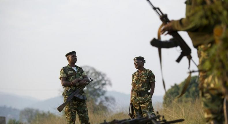 Soldiers guard a voting station in the opposition stronghold of Musaga in Bujumbura, Burundi, on June 29, 2015