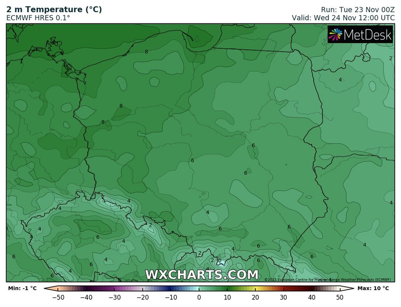 Temperatura w całej Polsce będzie dodatnia