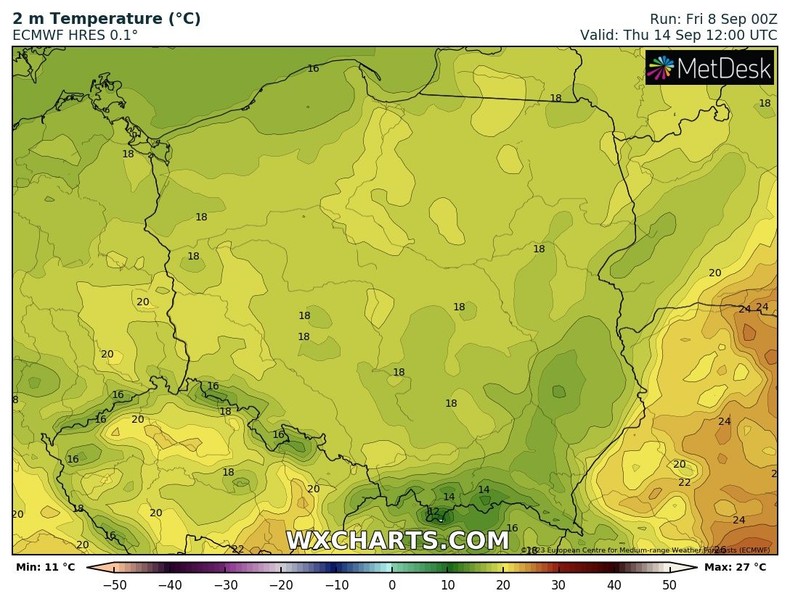 W połowie tygodnia temperatura obniży się o ponad 10 st. C