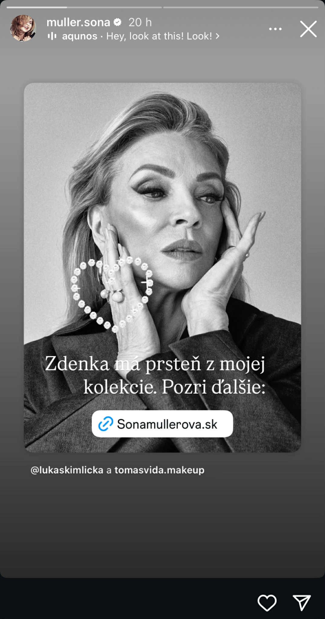 Studenková má na ruke prsteň, ktorý navrhla Soňa Müllerová.