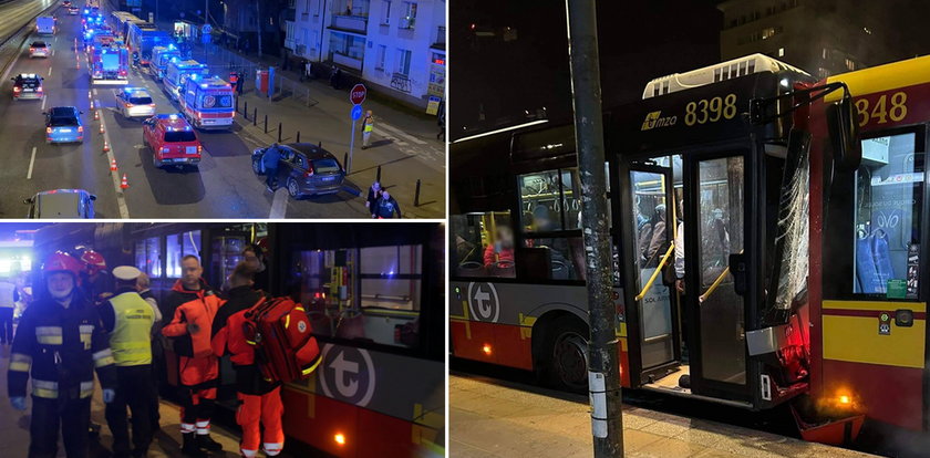 Dramatyczny wypadek w stolicy. Zderzyły się autobusy. 11 osób potrzebowało pomocy