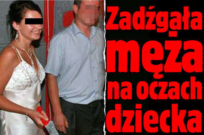 Zadźgała męża na oczach dziecka