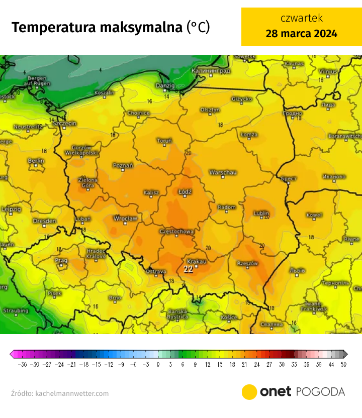 W Wielki Czwartek temperatura może poszybować do 20-22 st. C