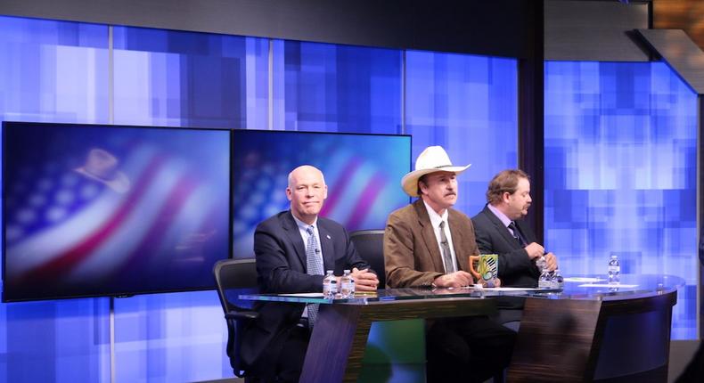 Republican Greg Gianforte, Democrat Rob Quist, and Libertarian Mark Wicks at a debate.