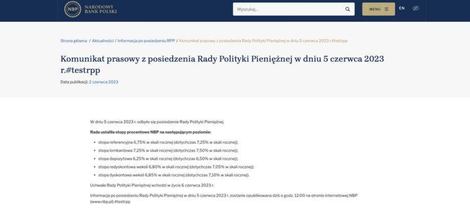 RPP komunikat z przyszłego posiedzenia