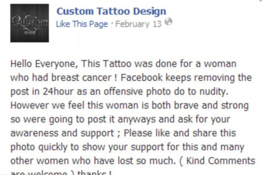 Poziv tatu umetnika da korisnici Fejsbuka lajkuju i šeruju fotografiju