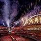 Fireworks explode over the Olympic Stadi