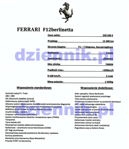 Dziennik.pl zdobył też specyfikację auta showmana stacji TVN