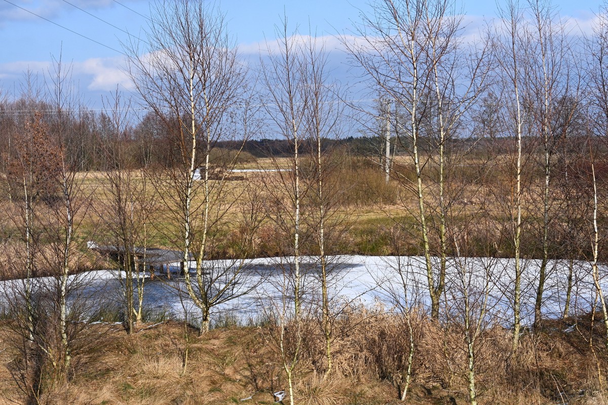 Miejsce upadku niezydentyfikowanego obiektu do zbiornika wodnego na terenie gospodarstwa rolnego w Będźmierowicach