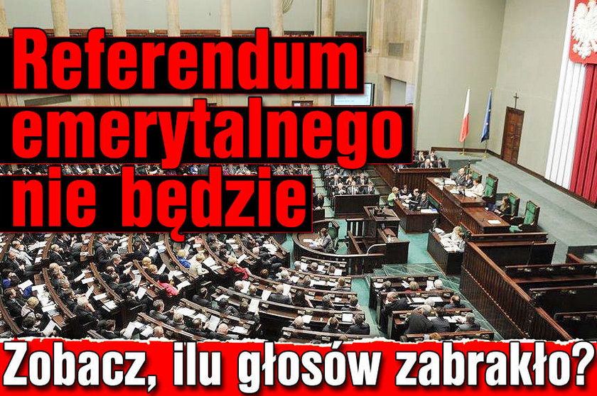 Referendum emerytalnego nie będzie. Zobacz, ilu głosów zabrakło?