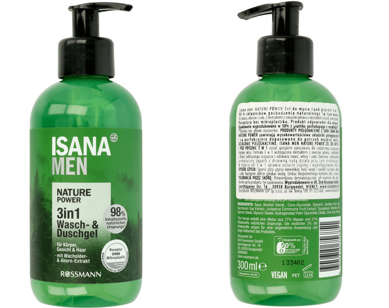 ISANA MEN Nature Power żel pod prysznic 3w1