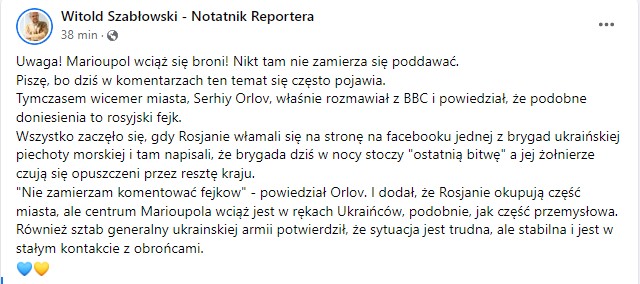 Witold Szabłowski o Mariupolu