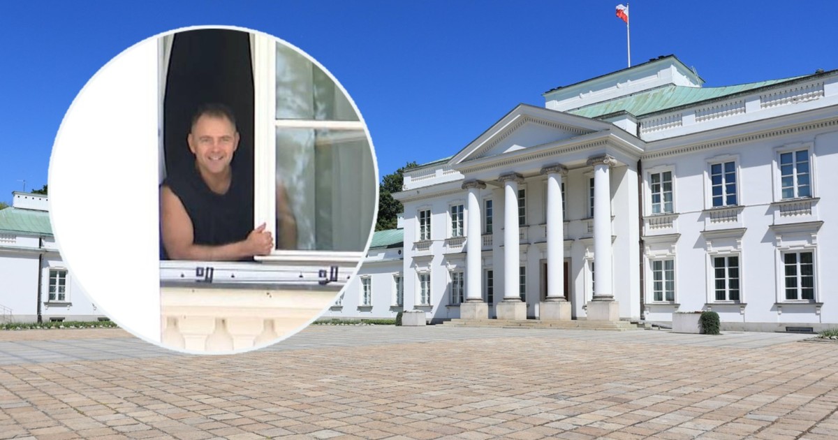 Karol Nawrocki w oknie Belwederu. Prezydent zaskoczył nieformalnym strojem