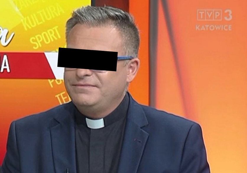 Ks. Tomasz Z.  Zrzut ekranu z jednego z programów TVP3 Katowice