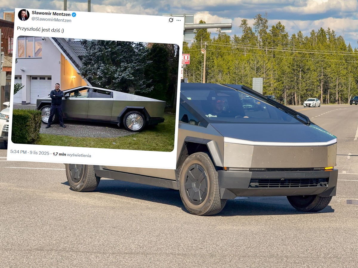 Sławomir Mentzen z cybertruckiem. Tajemnica zdjęcia wyjaśniona